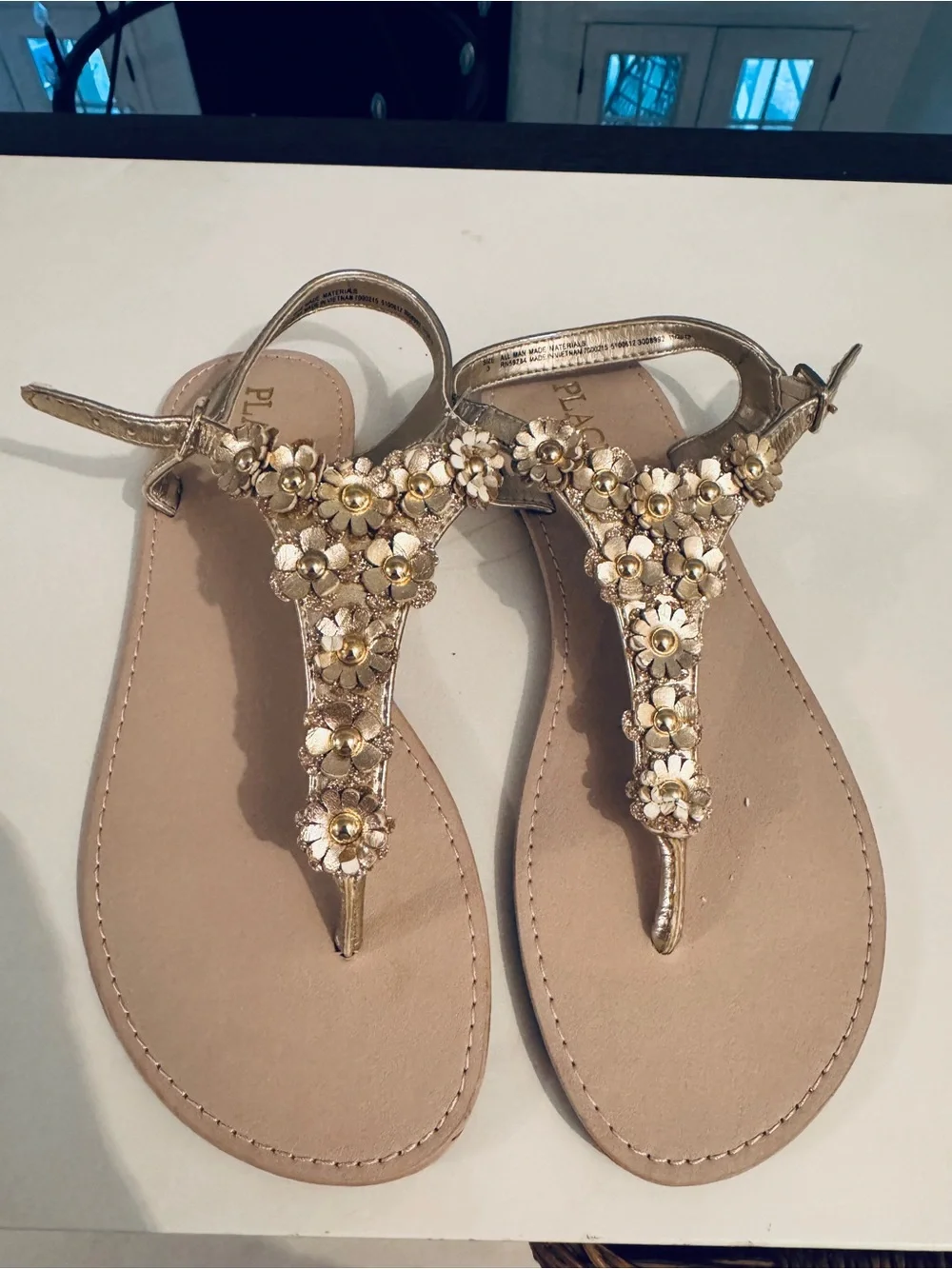 Gold Flower Sandals